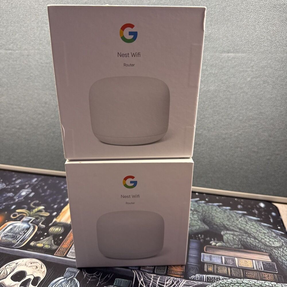 Google Nest Wi-Fi H2D Snow AC2200 Ethernet Port Dual Band Router 2 Pack
